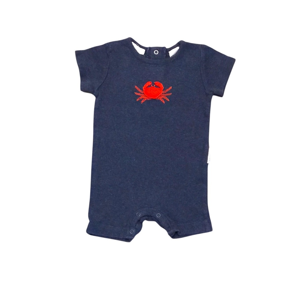 🆕 Purebaby Organic Navy Crab Romper